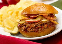 Apple and Pulled Pork BBQ Sandwiches